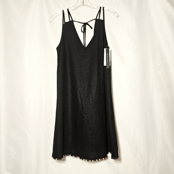 NWT BCBGeneration Womens Black Linen Blend Sleeveless Strap Shoulder Top Size S - Picture 1 of 8